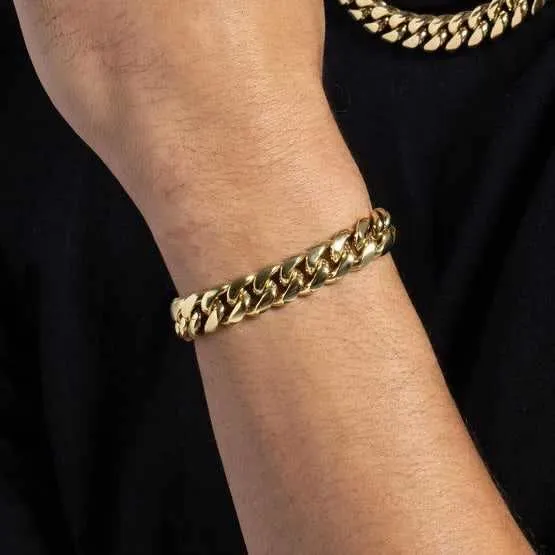 GLD Signature Cuban Chain   Bracelet Bundle with Diamond Club Card