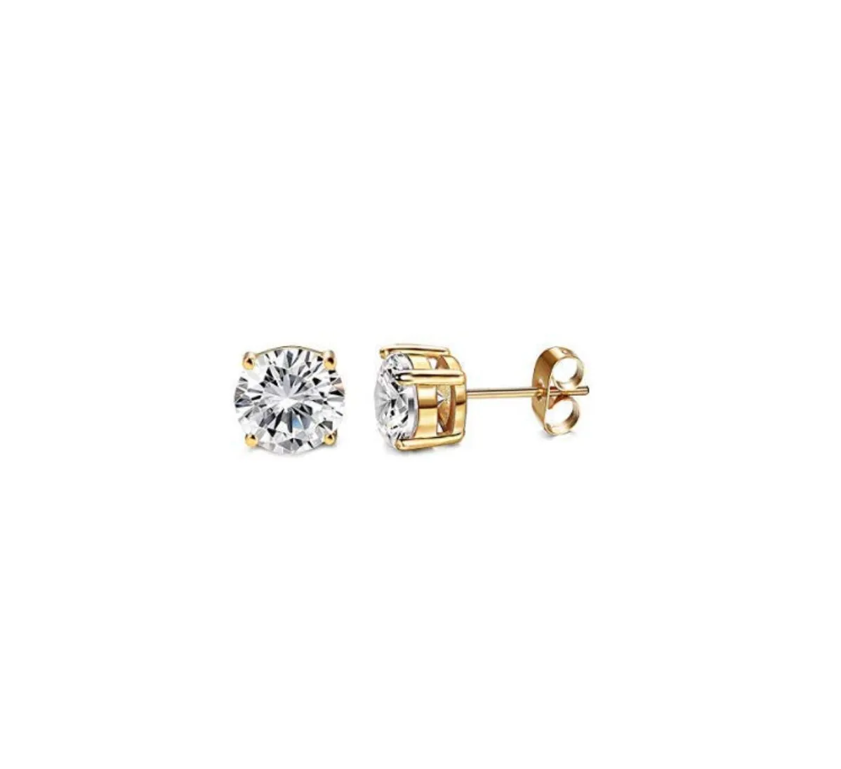 Gold Color Watch Simulated Diamond Bundle Cuban Bracelet Tennis Necklace Bust Down Ring Set