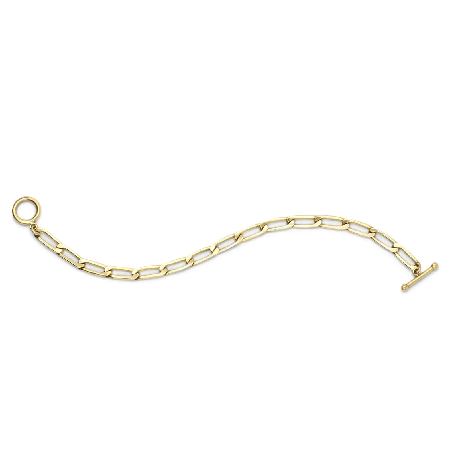 Gold Filled Large Elongated Curb Chain Bracelet