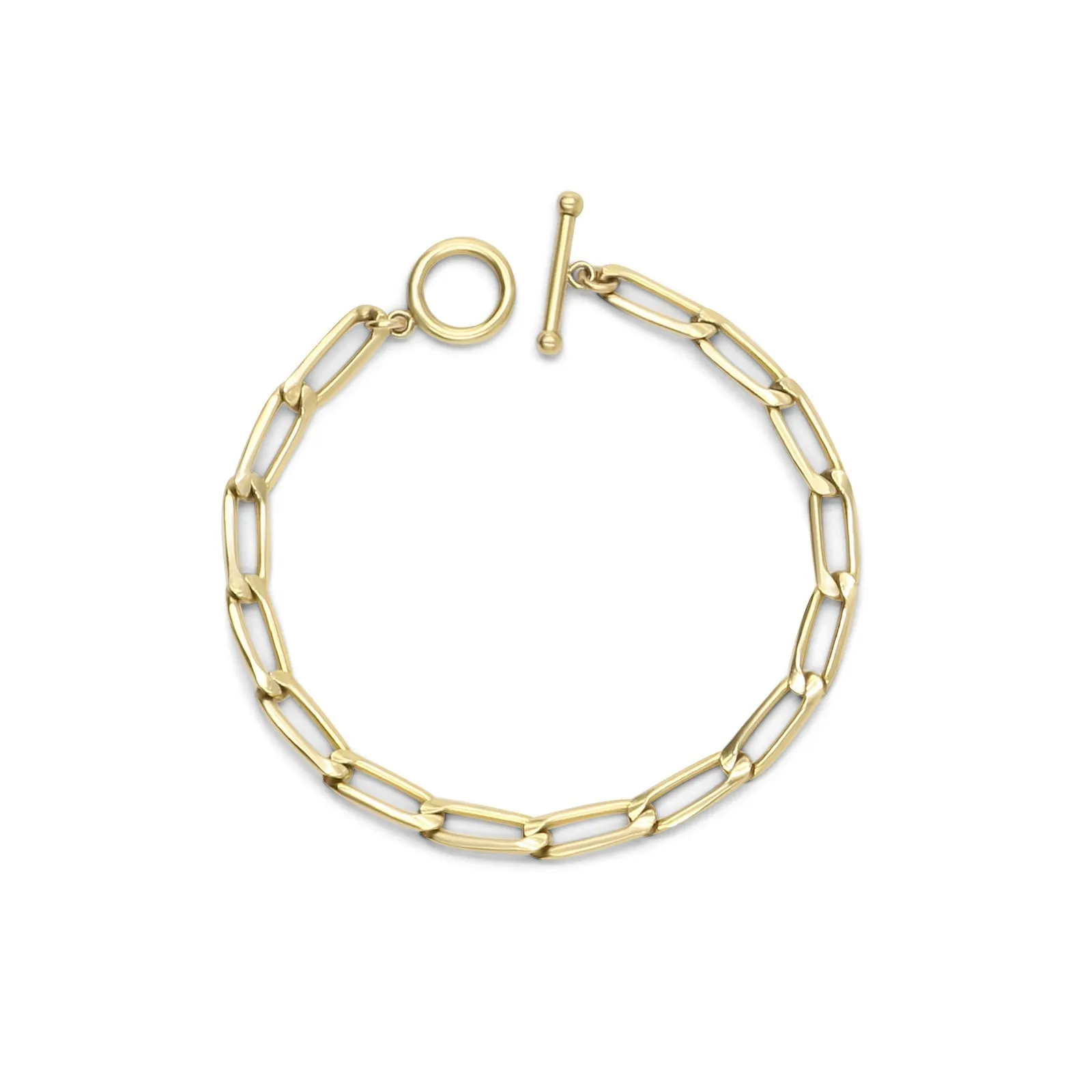 Gold Filled Large Elongated Curb Chain Bracelet