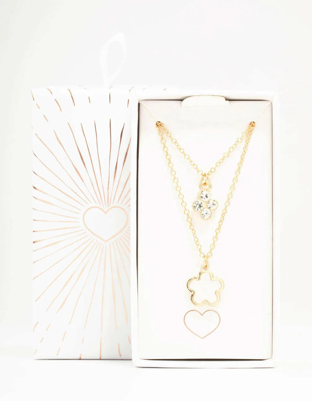 Gold Flower Layered Necklace