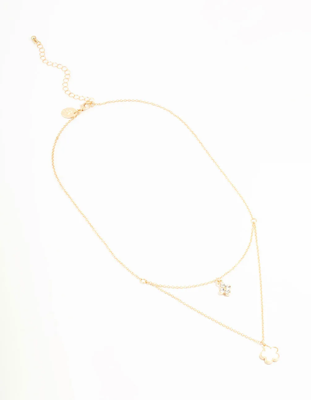 Gold Flower Layered Necklace