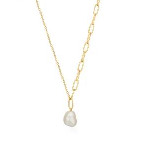 Gold Pearl Chunky Necklace