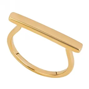 Gold Plate Bar Elongated Ring R3821