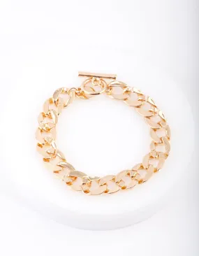 Gold Textured Chain Bracelet
