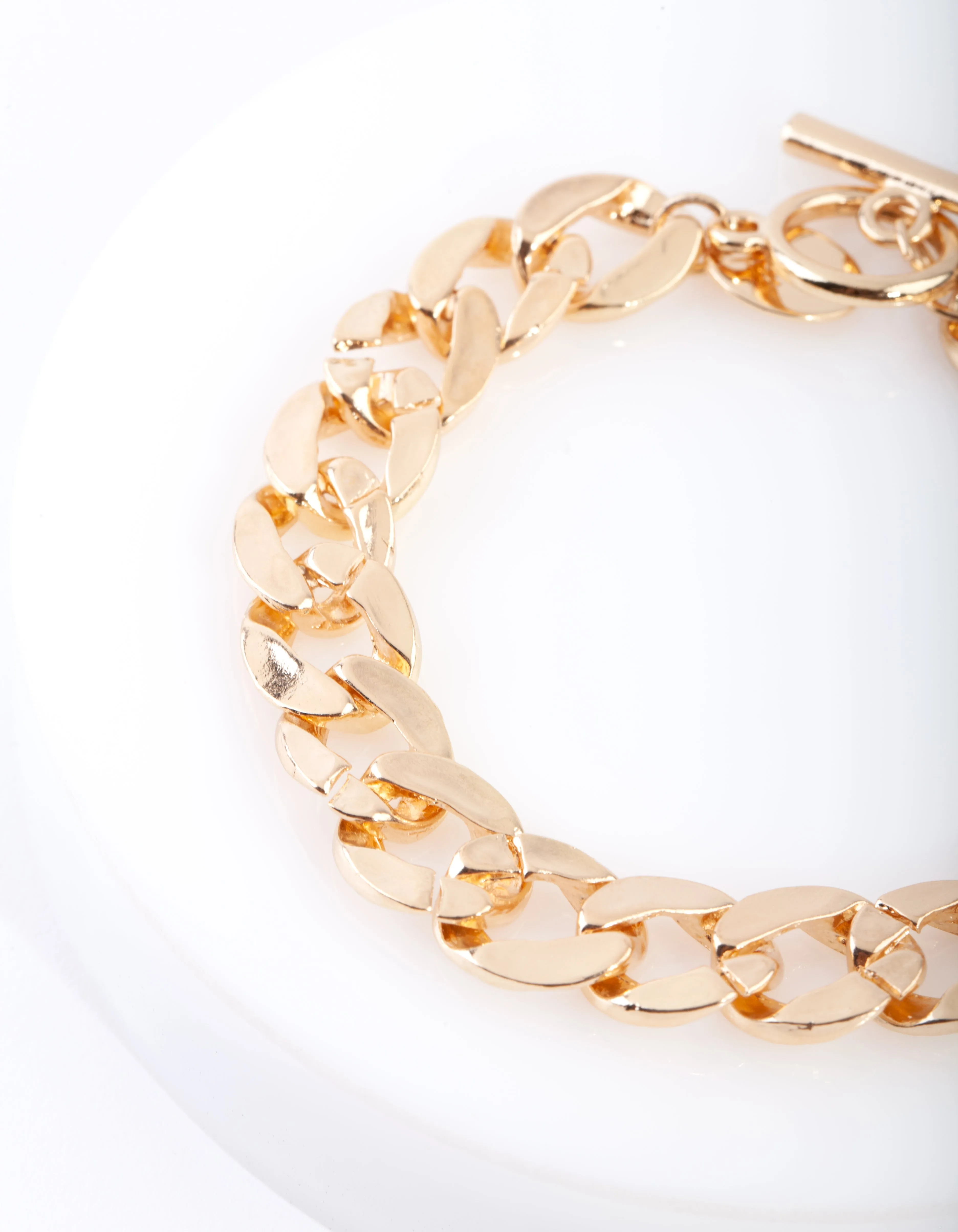 Gold Textured Chain Bracelet