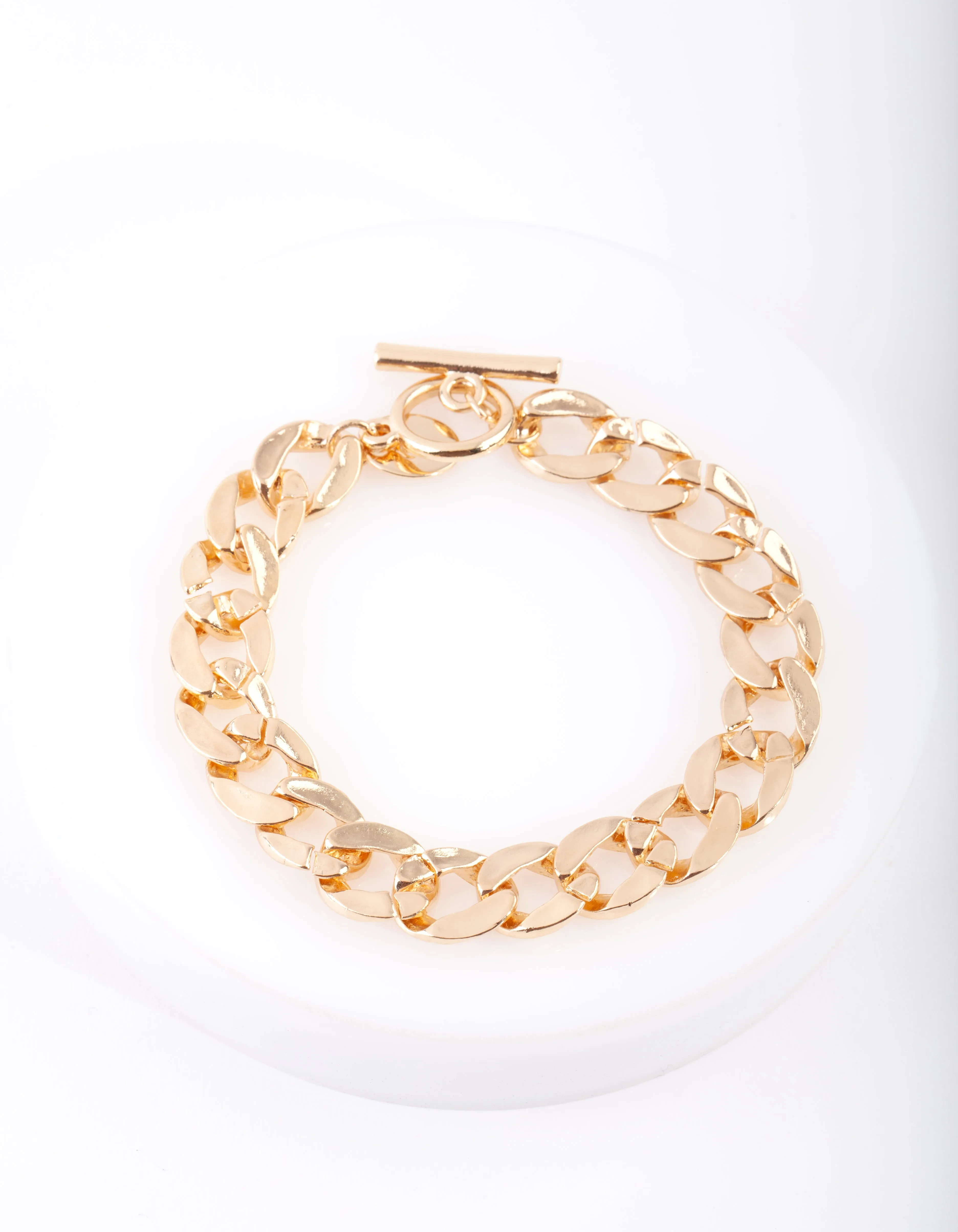 Gold Textured Chain Bracelet
