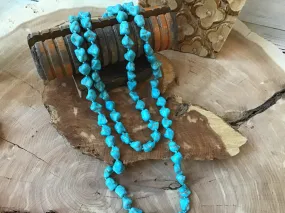 Handmade 42" Endless Howlite Turquoise Necklace