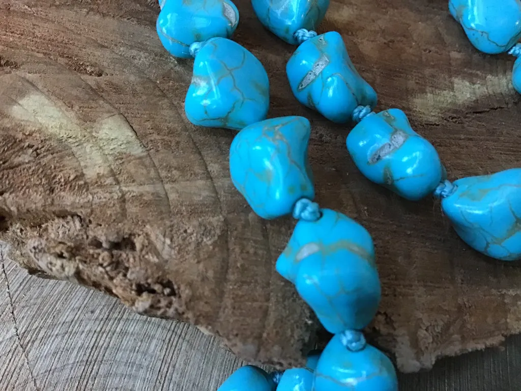 Handmade 42" Endless Howlite Turquoise Necklace