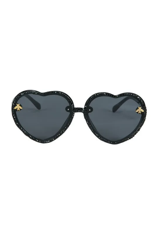 Handmade Heart Rhinestone Sunglasses G0307