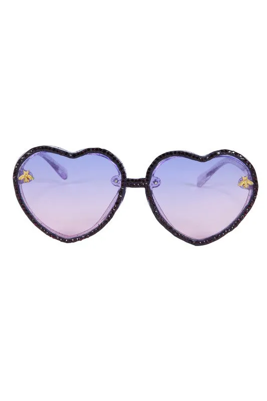 Handmade Heart Rhinestone Sunglasses G0307