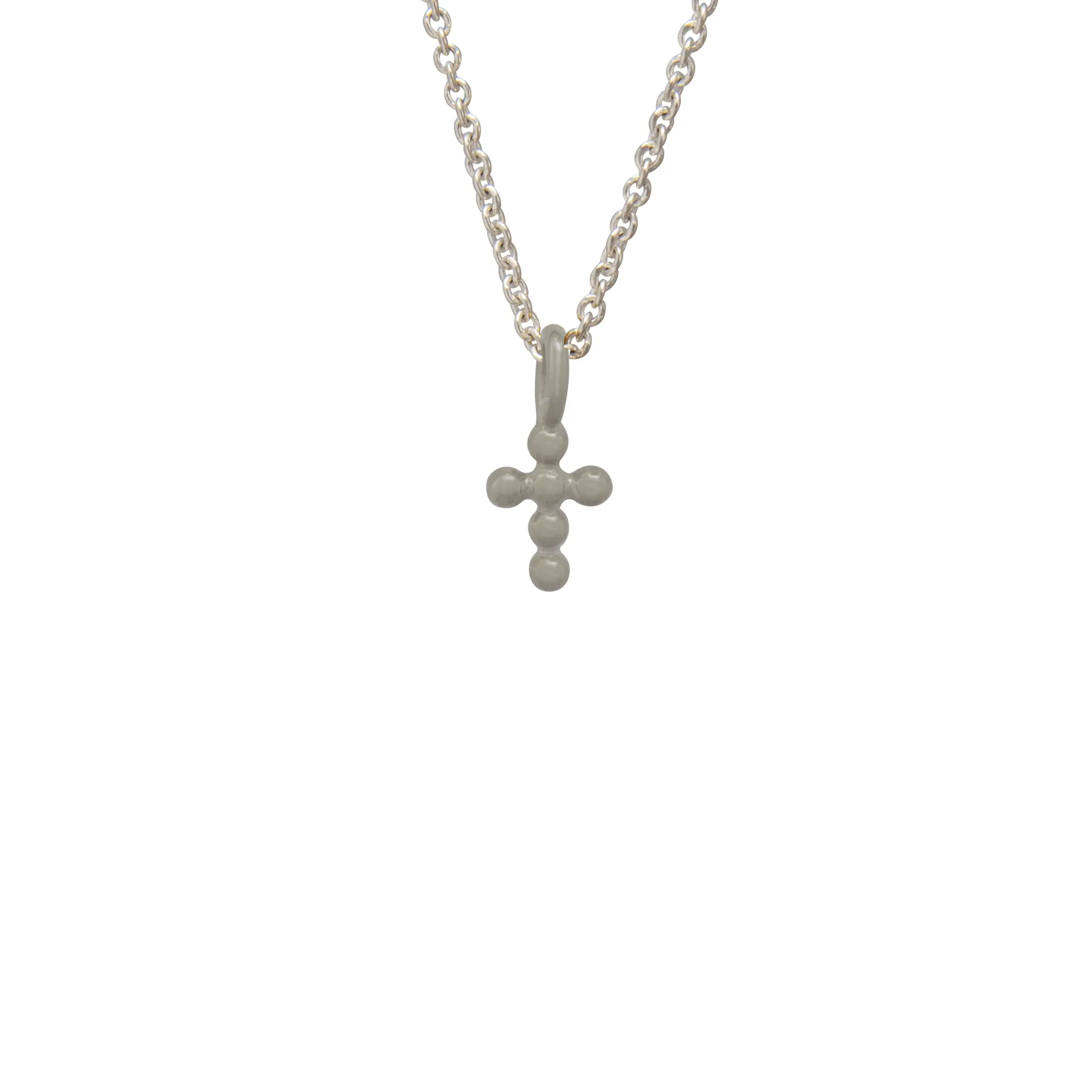 HANDMADE WITH LOVE CROSS PENDANT STERLING SILVER