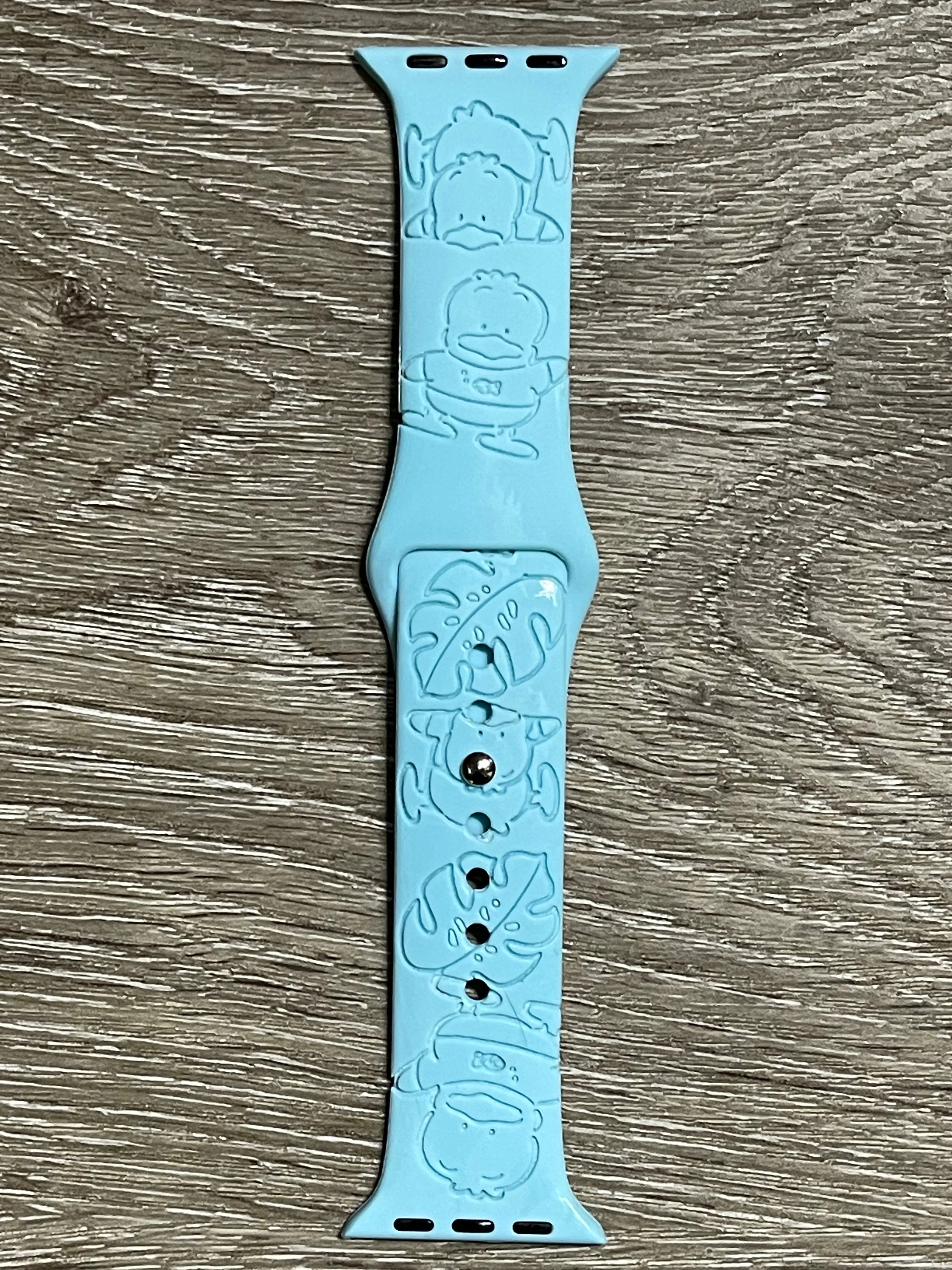 Happy Duckie with Monstera  Engraved iWatch Band
