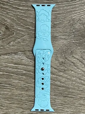 Happy Duckie with Monstera  Engraved iWatch Band