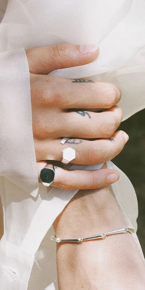 Hexagon Signet Ring