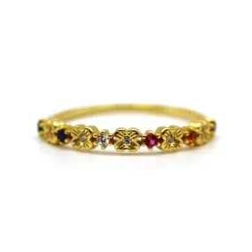 Hibiscus Syriacus Natural Red Diamond Sterling Silver Ring by VicStoneNYC Fine Jewelry