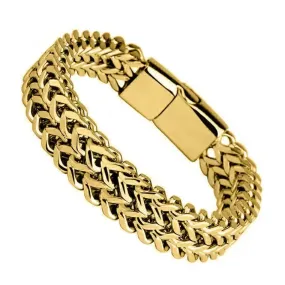 HNSP Hidden Locks 10MM Stainless Steel Bracelet For Men Hand Chain 19/21/23CM Size Black Gold Color