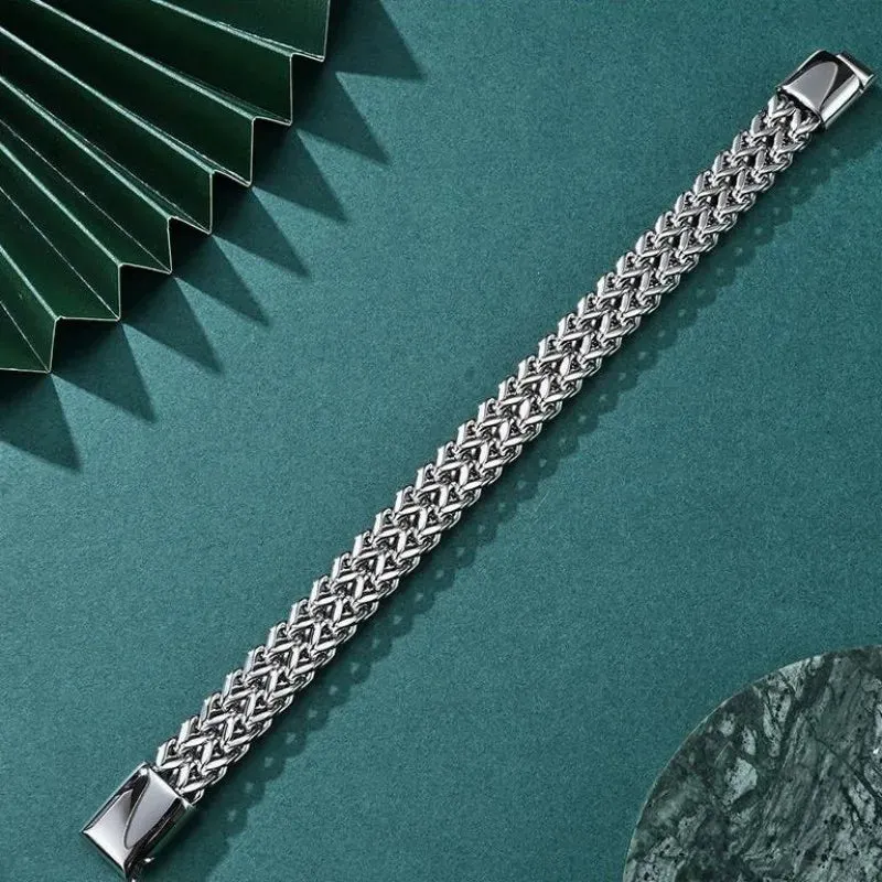 HNSP Hidden Locks 10MM Stainless Steel Bracelet For Men Hand Chain 19/21/23CM Size Black Gold Color
