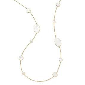 Ippolita 18K Yellow Gold Polished Rock Candy Mixed Stones Station Necklace in Mother-of-Pearl, 37 inch