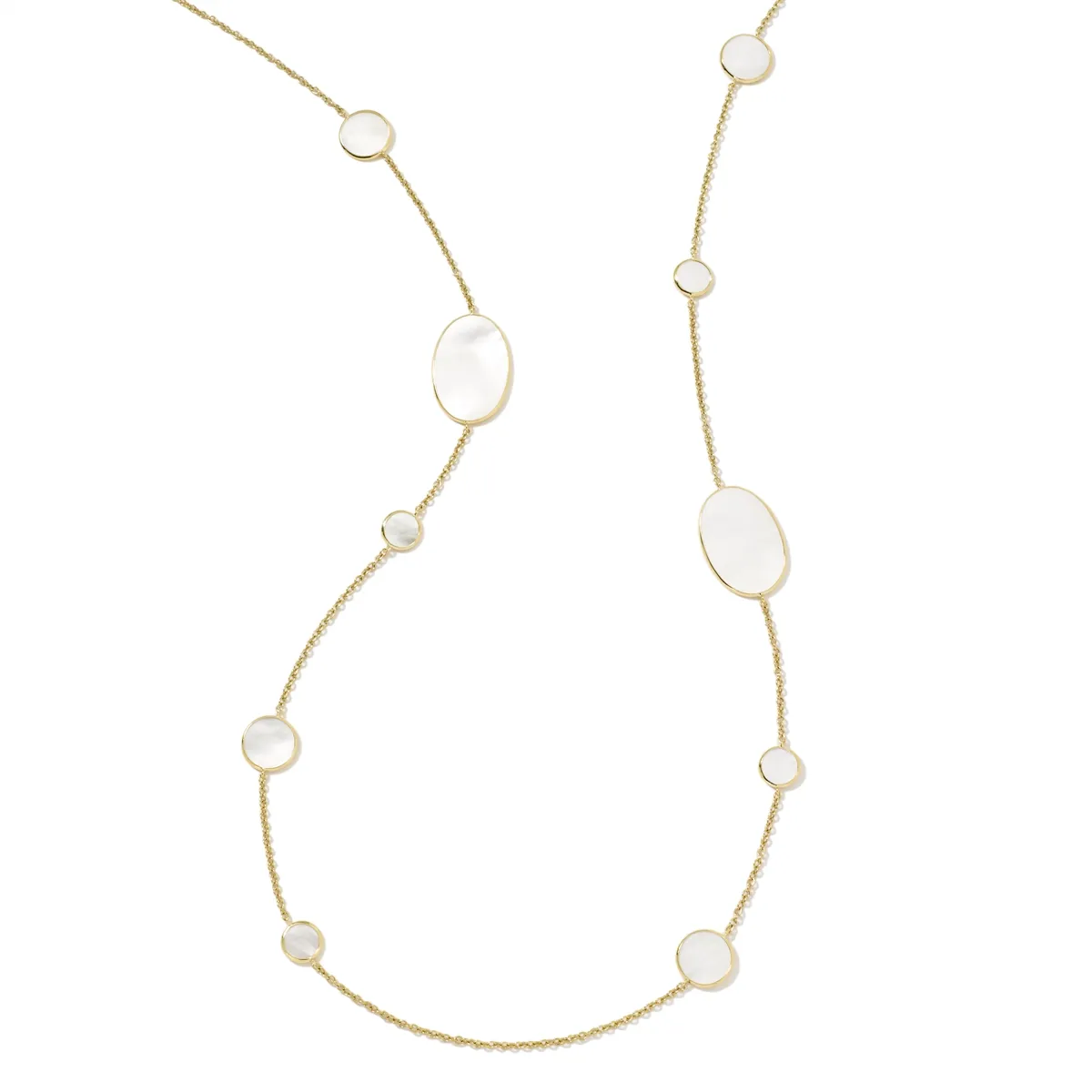 Ippolita 18K Yellow Gold Polished Rock Candy Mixed Stones Station Necklace in Mother-of-Pearl, 37 inch