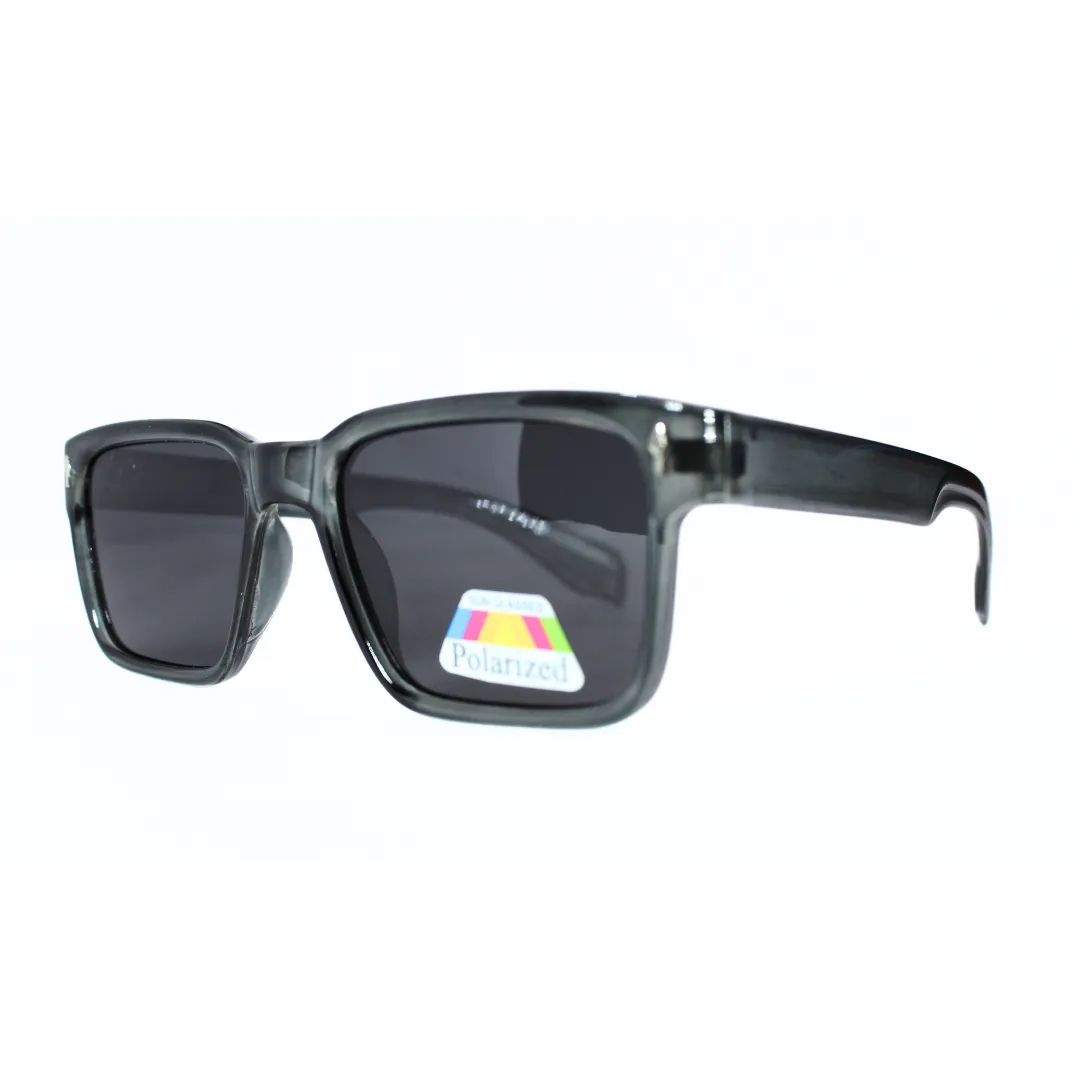 Jubleelens Rectangle Translucent Grey Sunglasses - Black Polarized 1 A Timeless and Versatile Pair with Superior Sun Protection