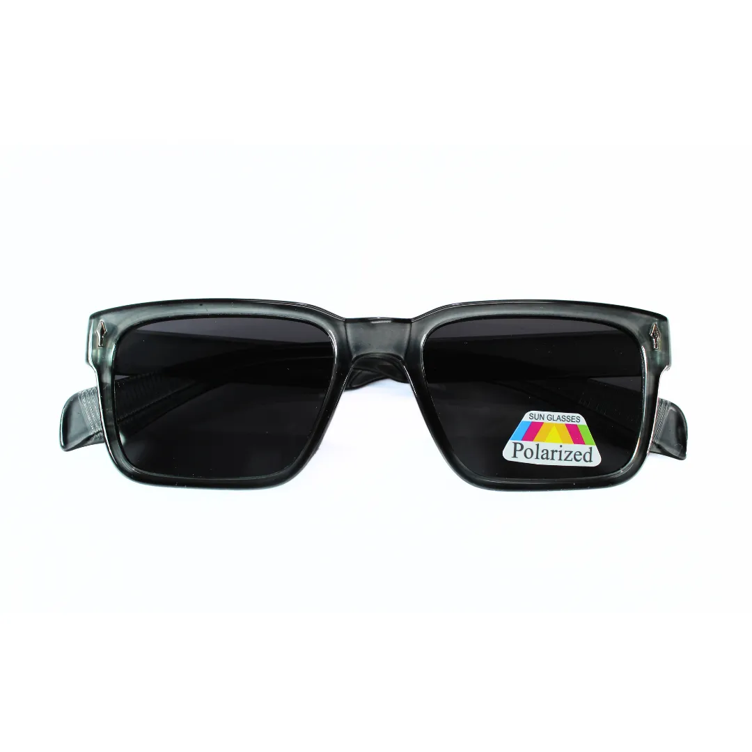 Jubleelens Rectangle Translucent Grey Sunglasses - Black Polarized 1 A Timeless and Versatile Pair with Superior Sun Protection