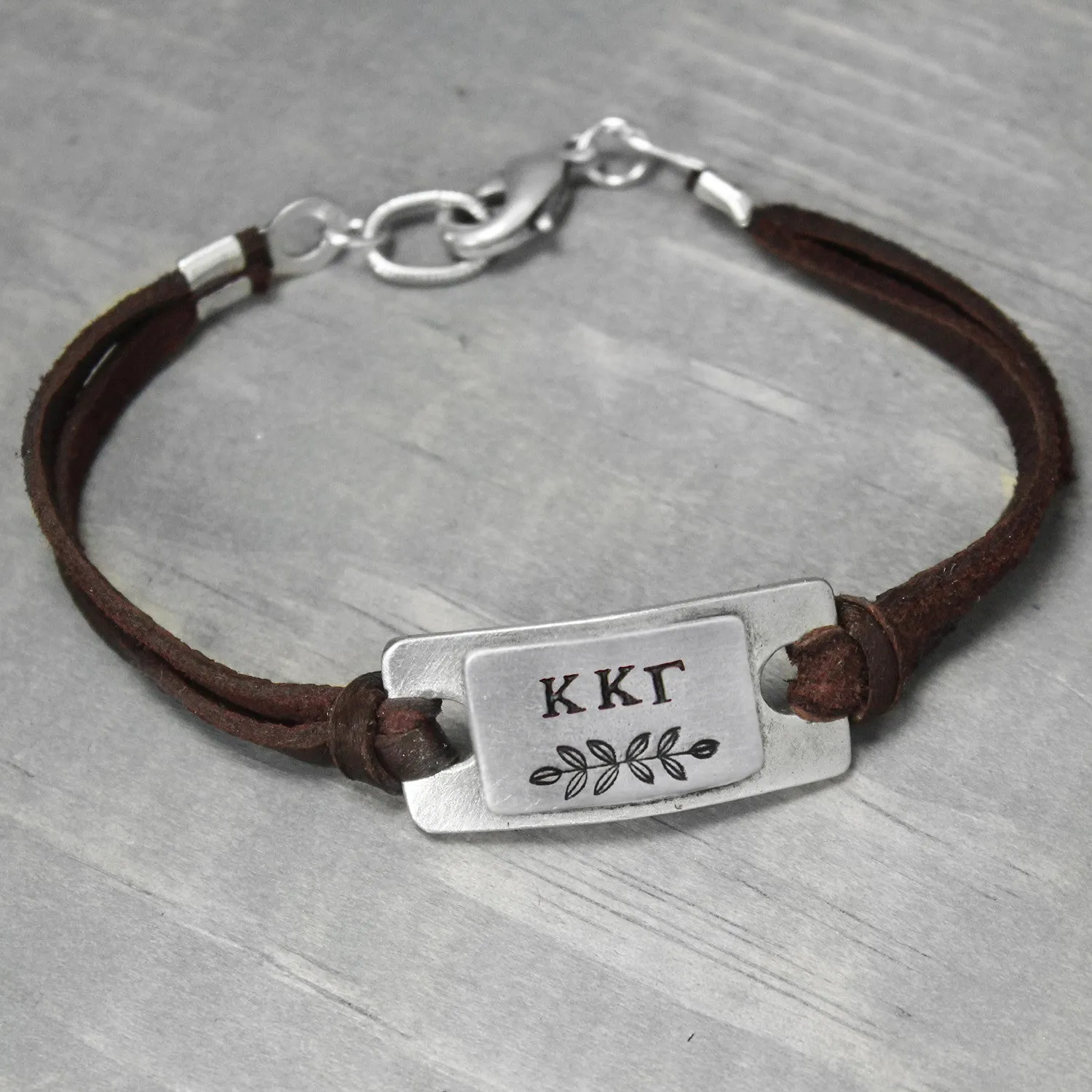 Kappa Kappa Gamma Leather Bracelet