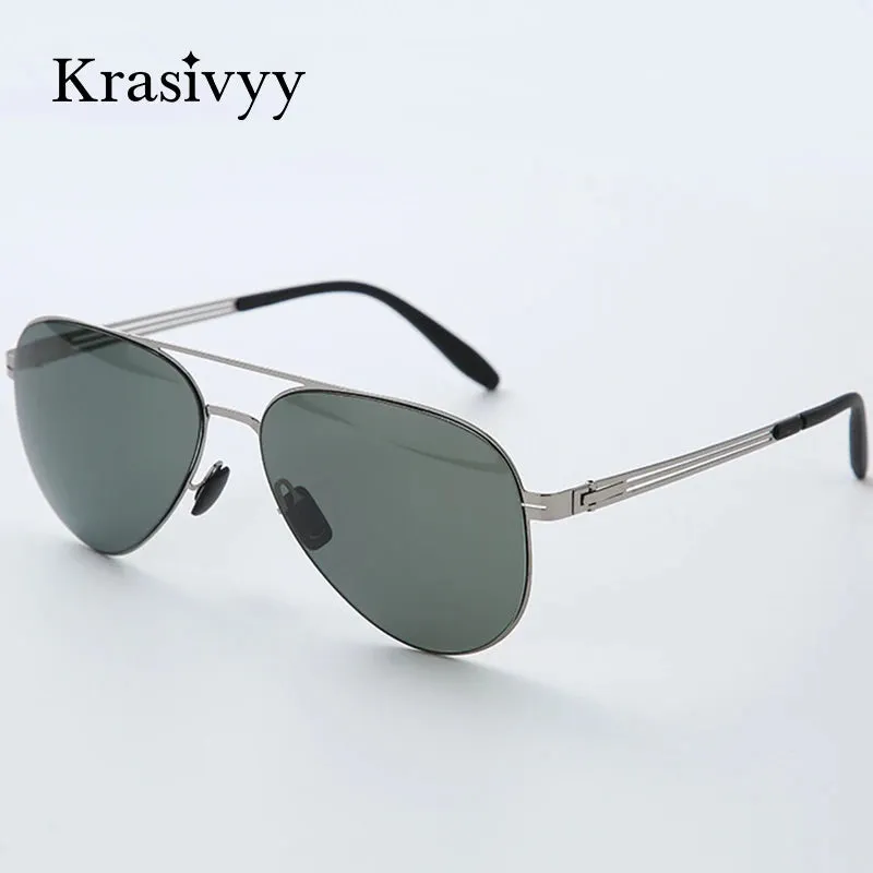 Krasivyy Unisex Full Rim Oval Screwless Nylon Alloy Sunglasses 6880