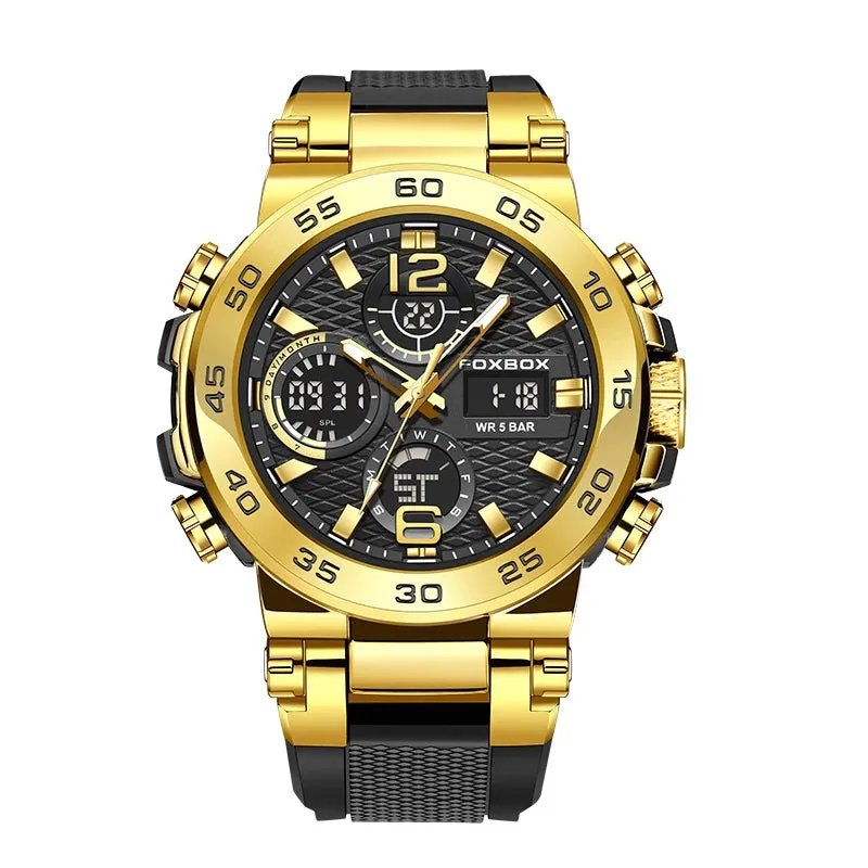 LIGE Men's Sports Watch - 50M Waterproof, Dual Display, Quartz Military Wristwatch - Excellent Gift for Men