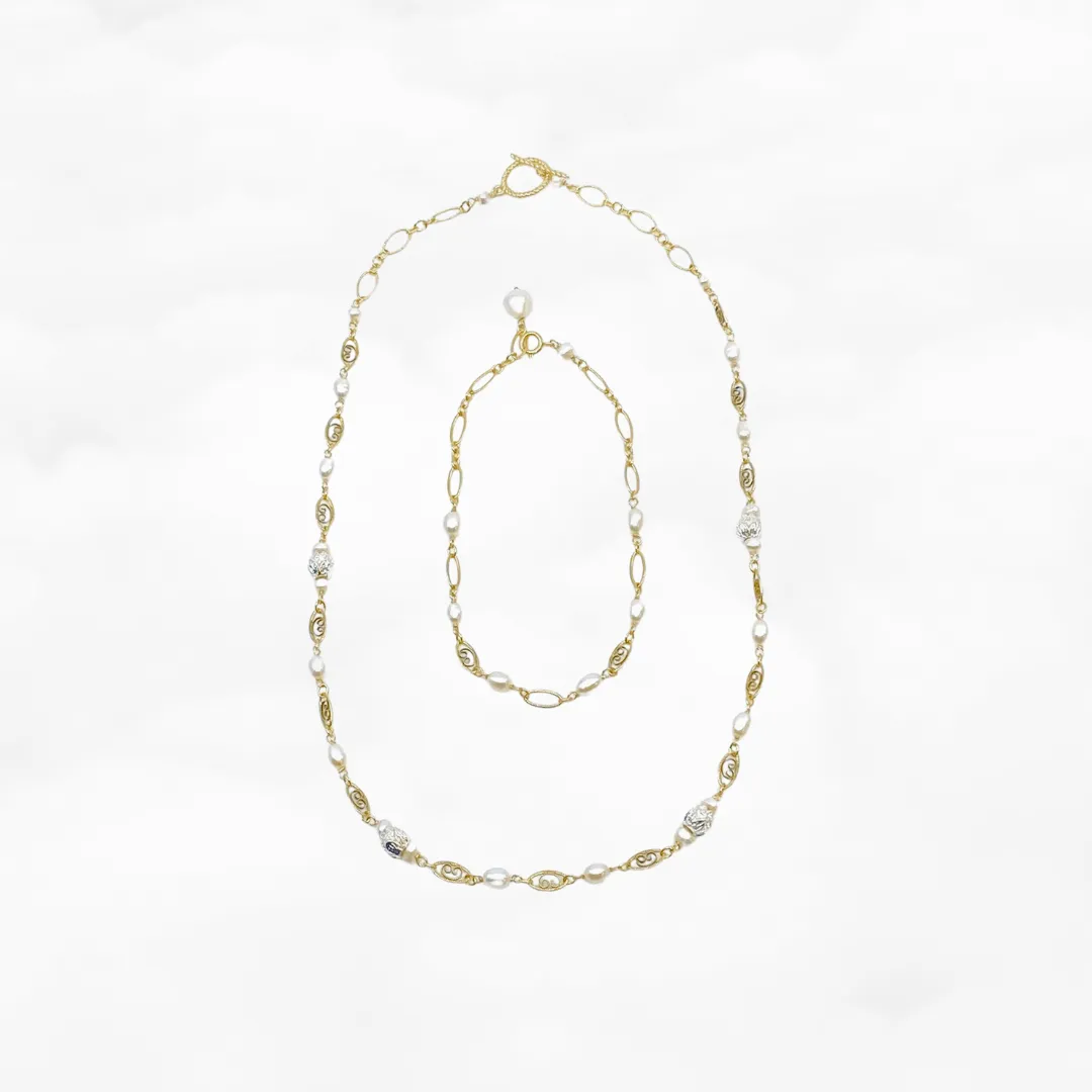 Lotus Necklace and Bracelet Set