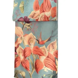 Luxurious Hummingbird at Dusk Scarf in Denim Blue.