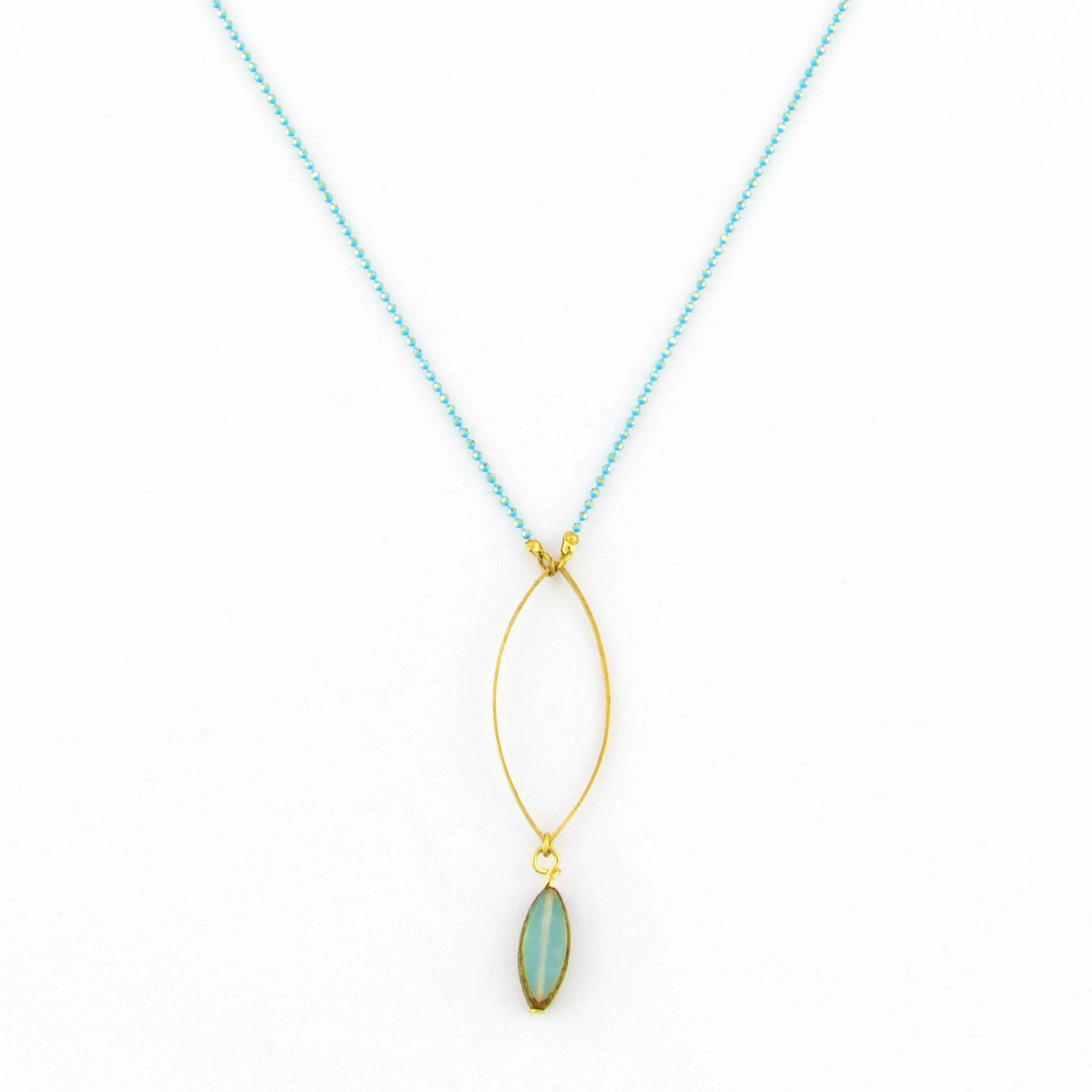 Lyra Necklace: Turquoise Marquise Necklace