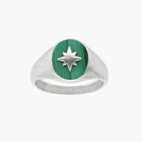 Malachite "Rio" Sterling Silver Signet Ring