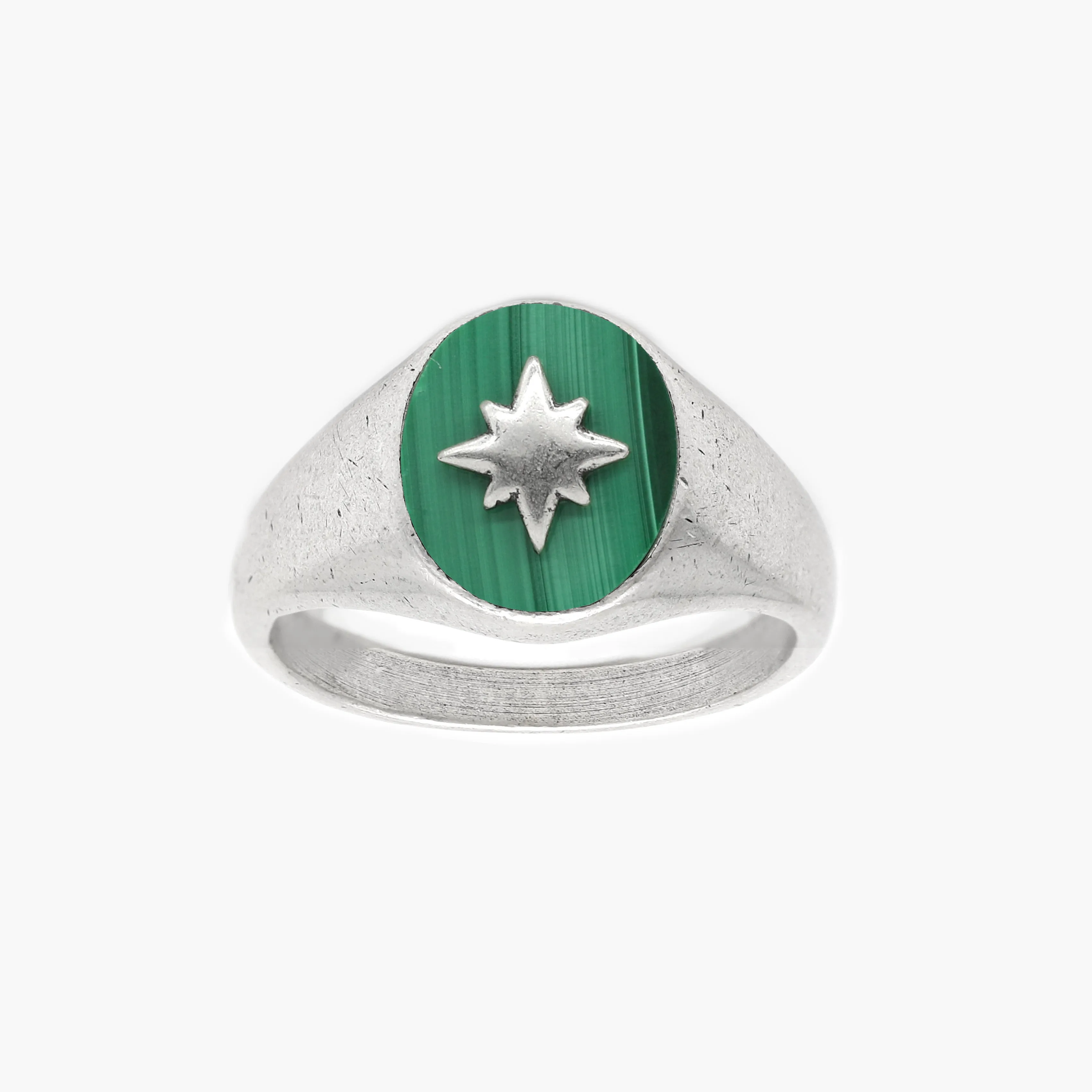 Malachite "Rio" Sterling Silver Signet Ring