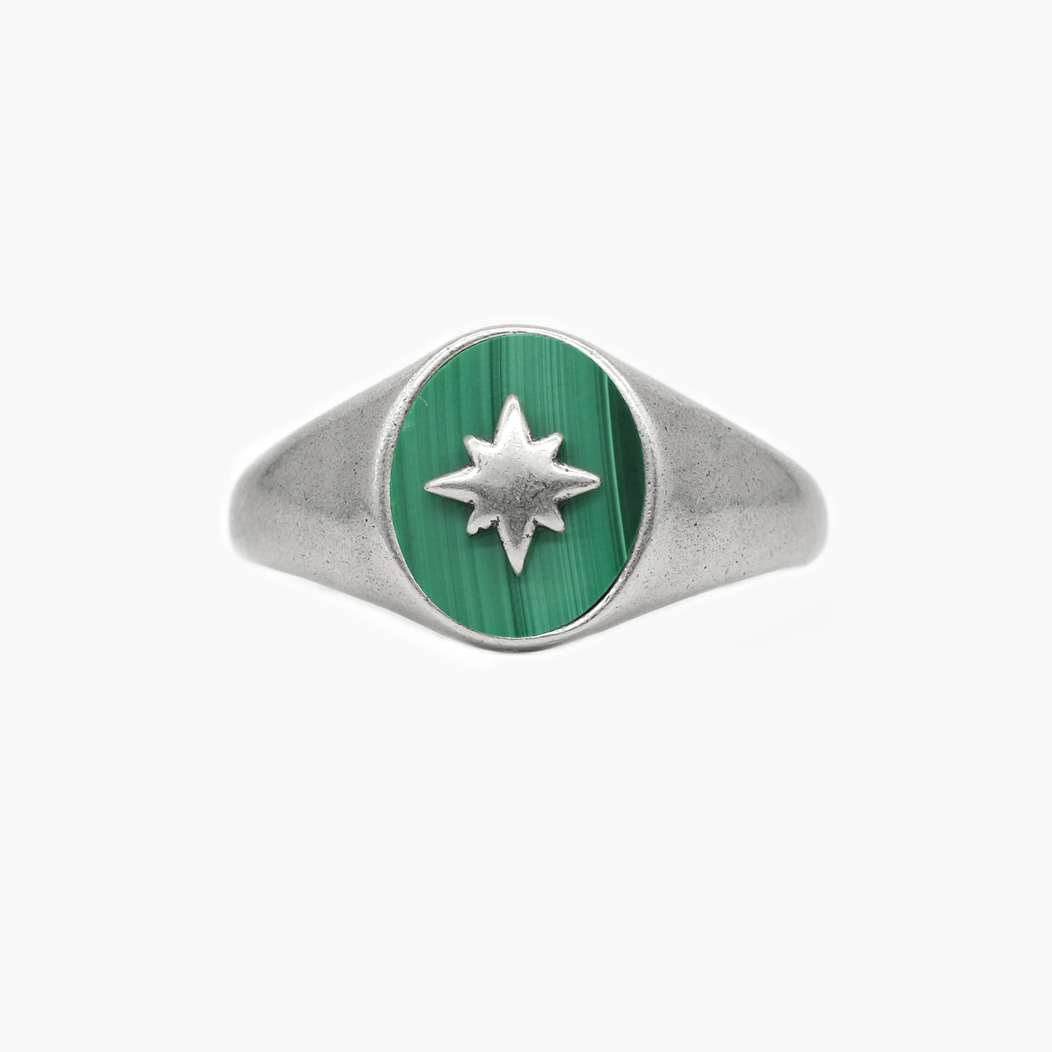 Malachite "Rio" Sterling Silver Signet Ring