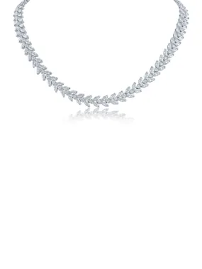 Marquise and Round CZ Necklace