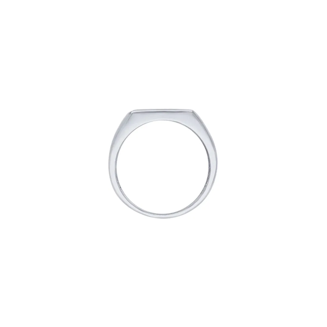 Men's Black Pattern Signet Ring with Cubic Zirconia in Sterling Silver