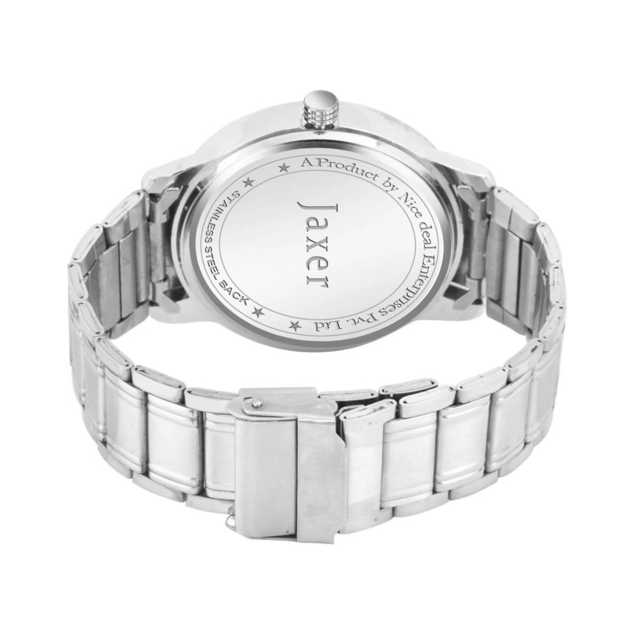 Men's Green Dial Steel Chain Analog Watch with Day & Date Feature - JXRM2175