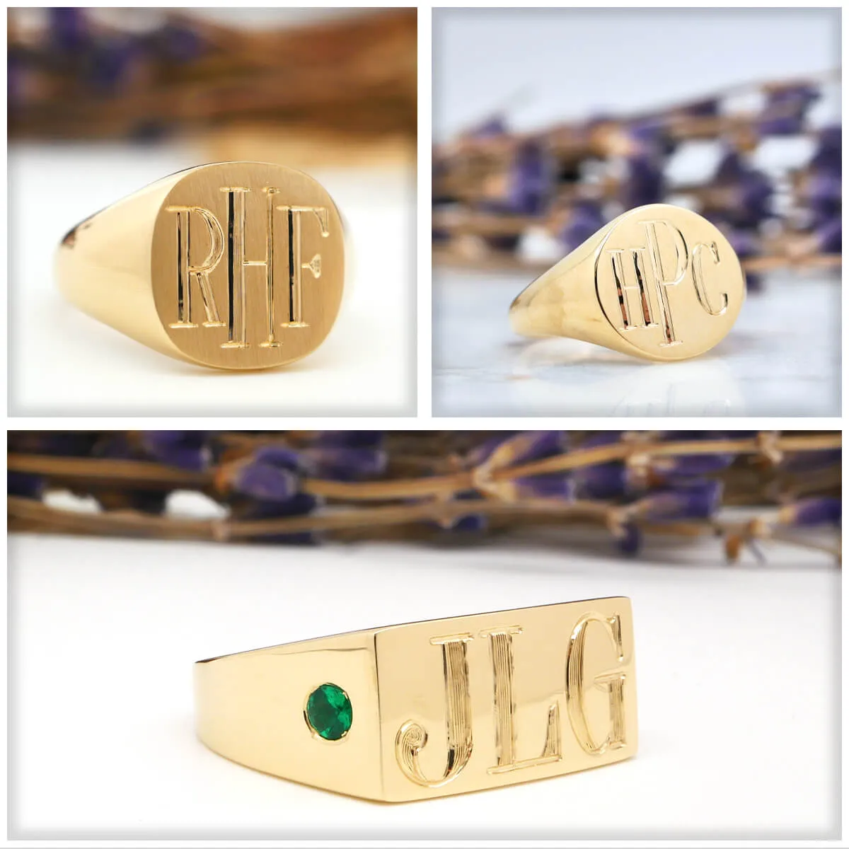 Men's Oval Signet Ring - Extra Large - Hand Engraved Roman Monogram