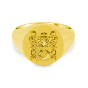 Men's Round Signet Ring - Medium - CAD Designed Family Crest / Logo