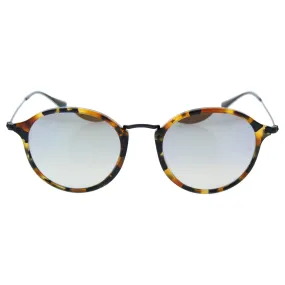 Men's Round/classic Round Sunglasses, SPOTTED BLACK HAVANA, 52 mm