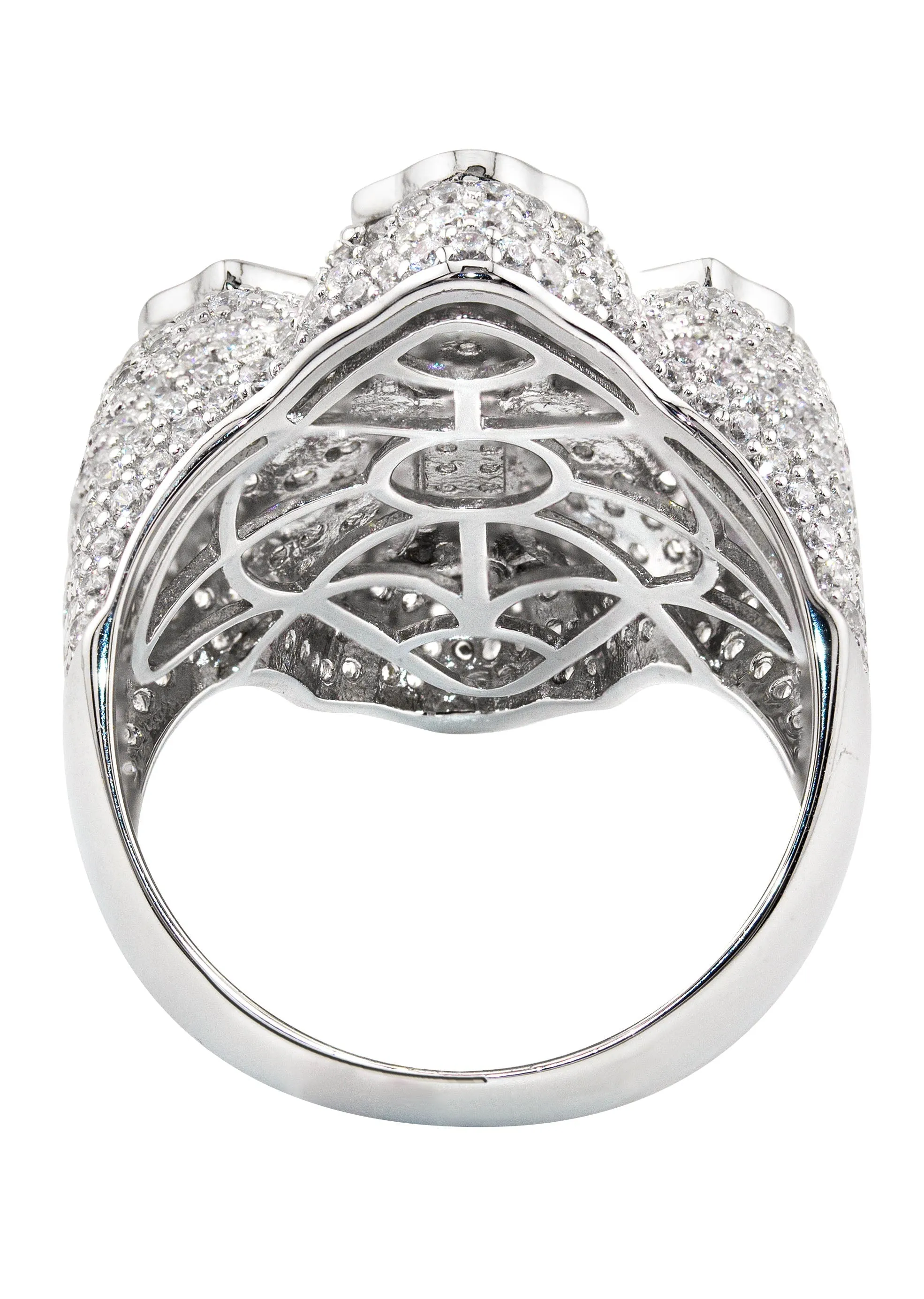 Mens Silver CZ Cross Ring | Appx 10 Grams