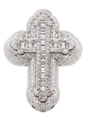 Mens Silver CZ Cross Ring | Appx 11.3 Grams