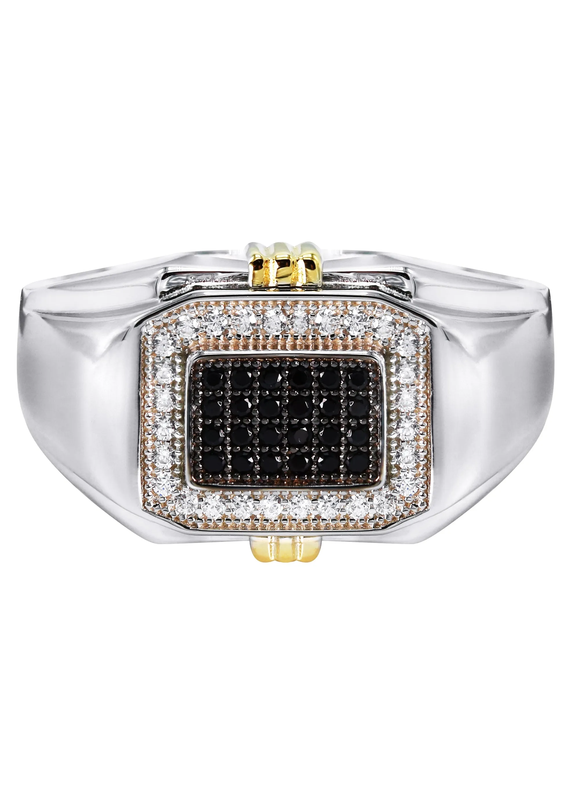 Mens Silver CZ Signet Ring | Appx 5.5 Grams