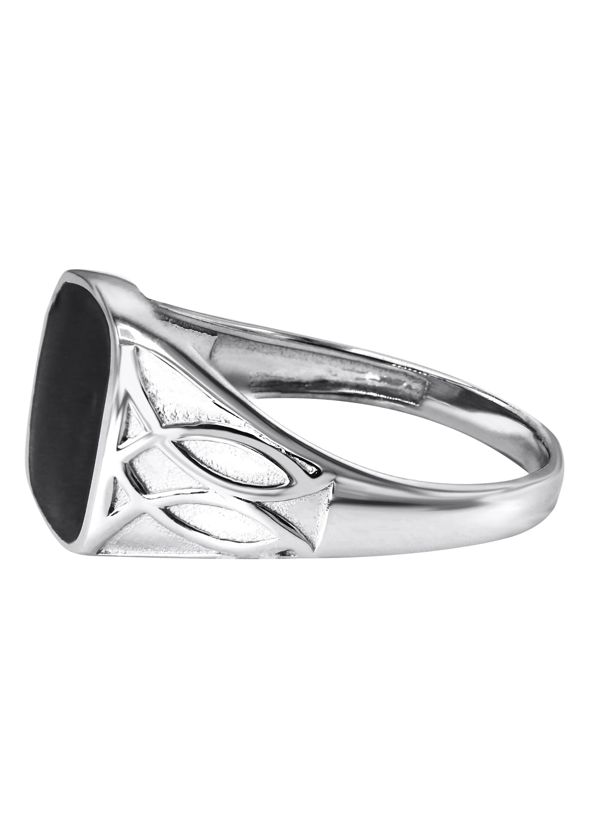 Mens Silver Onyx Signet Ring | Appx 5.3 Grams