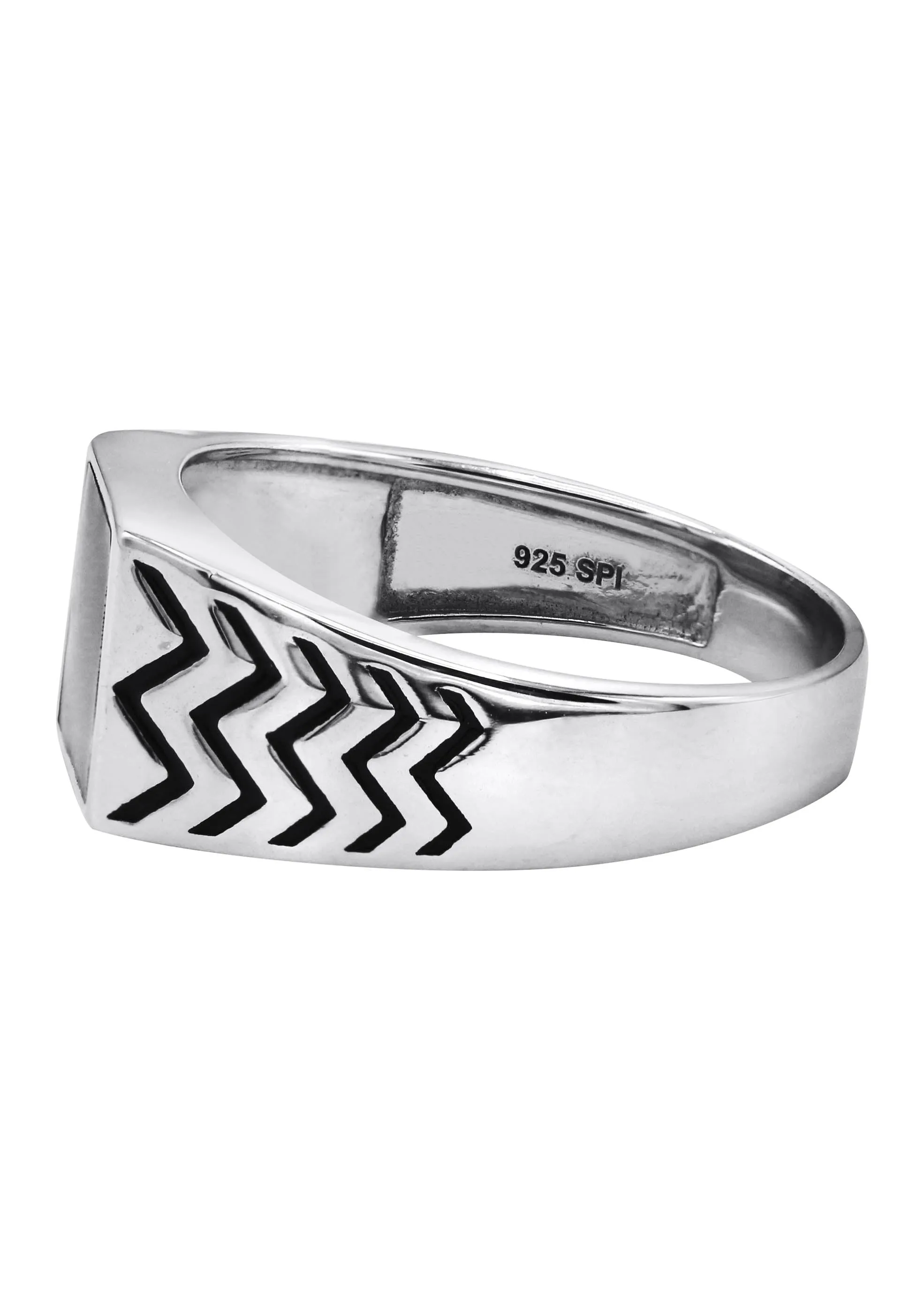 Mens Silver Signet Onyx Ring | Appx 5.4 Grams