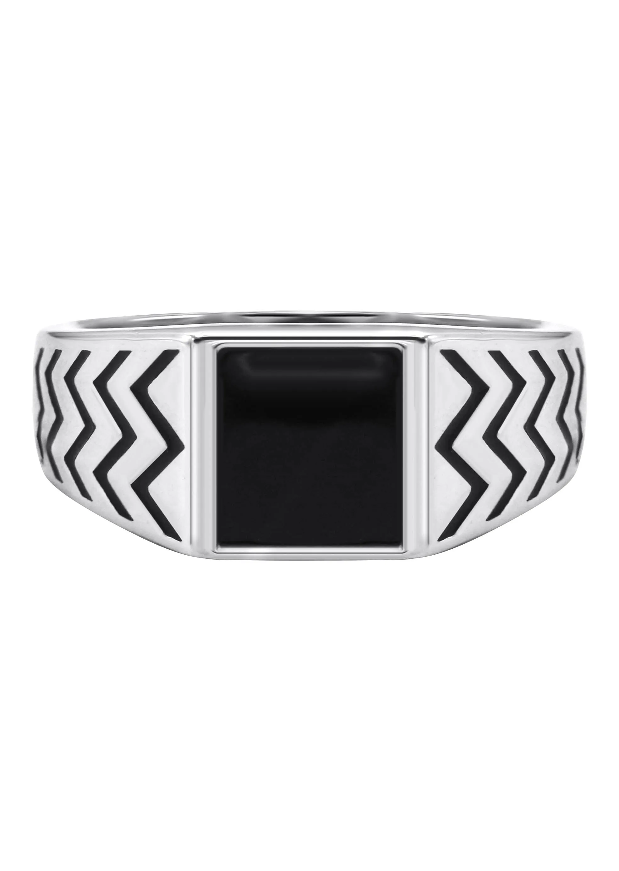 Mens Silver Signet Onyx Ring | Appx 5.4 Grams