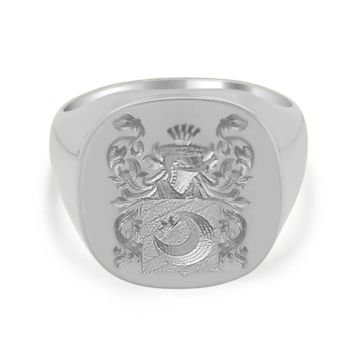 Men's Square Signet Ring - Large - CAD Designed Family Crest / Logo