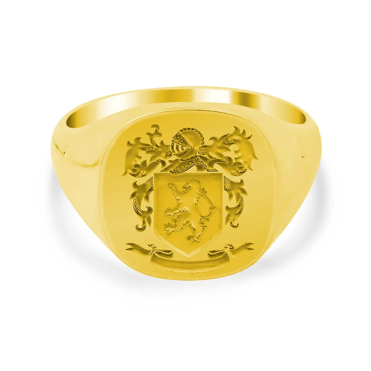 Men's Square Signet Ring - Medium - Laser Engraved Family Crest / Logo