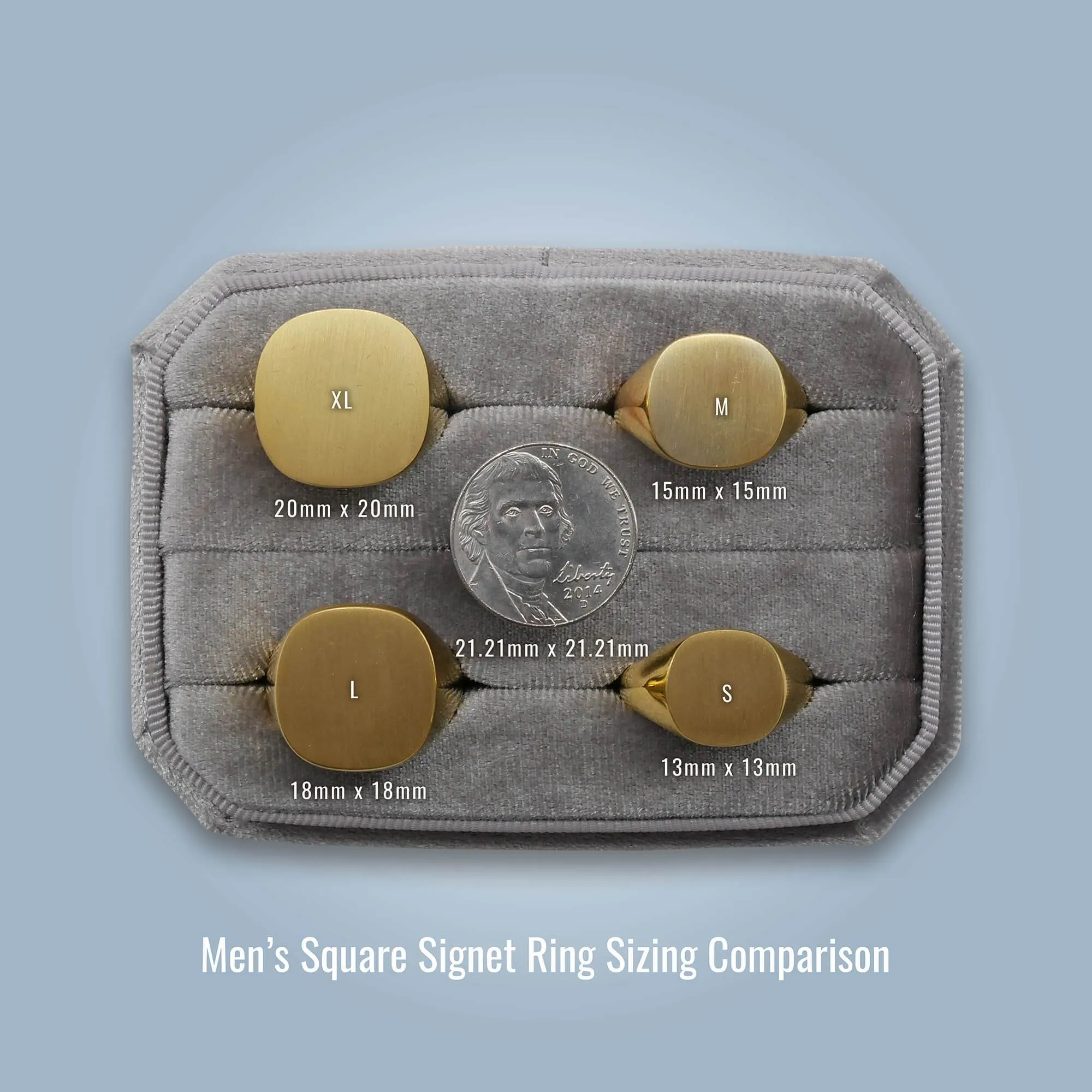Men's Square Signet Ring - Medium